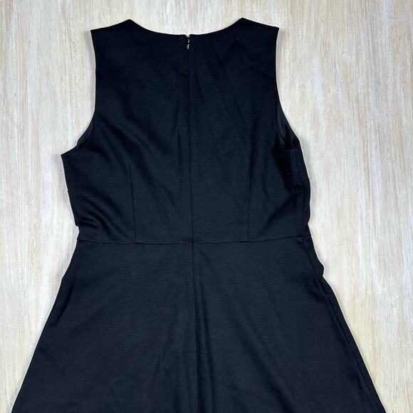 Talbots Black Sleeveless Scallop Neck Ponte Knit Dress Size 6 - Picture 7 of 15